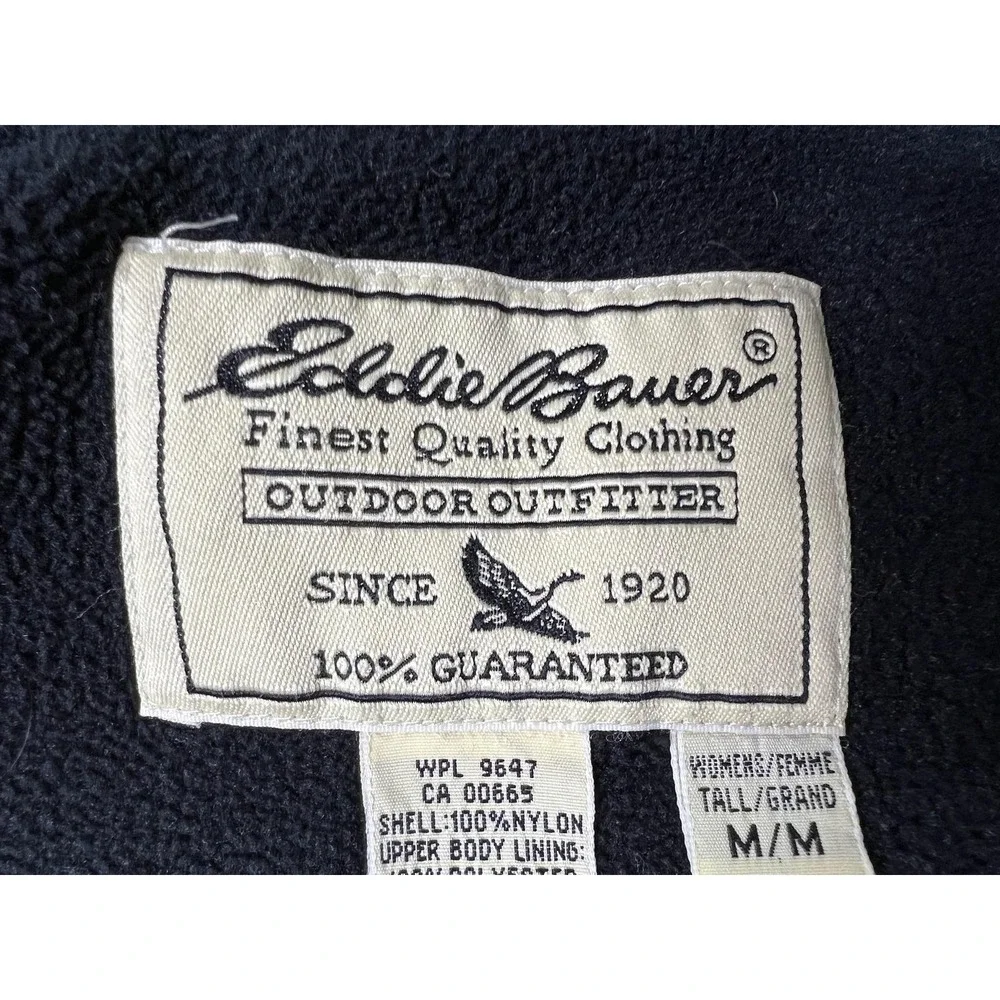 Eddie‎ Bauer Coat Womens Tall Medium White Polartec Lined Hooded Parka Insulated